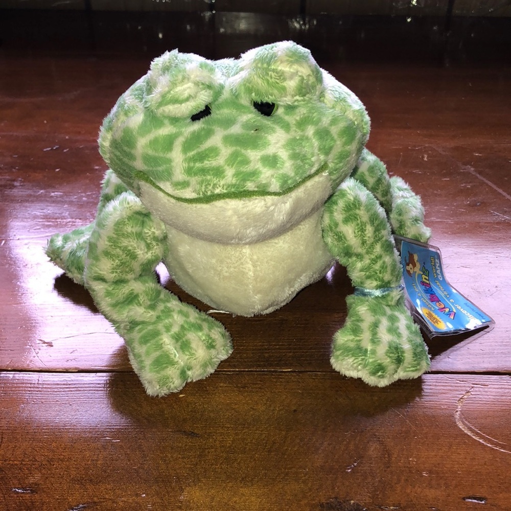 Ganz Webkinz Green Spotted Bullfrog Plush Stuffed Animal 7.5" with tag plushy - Picture 2 of 10